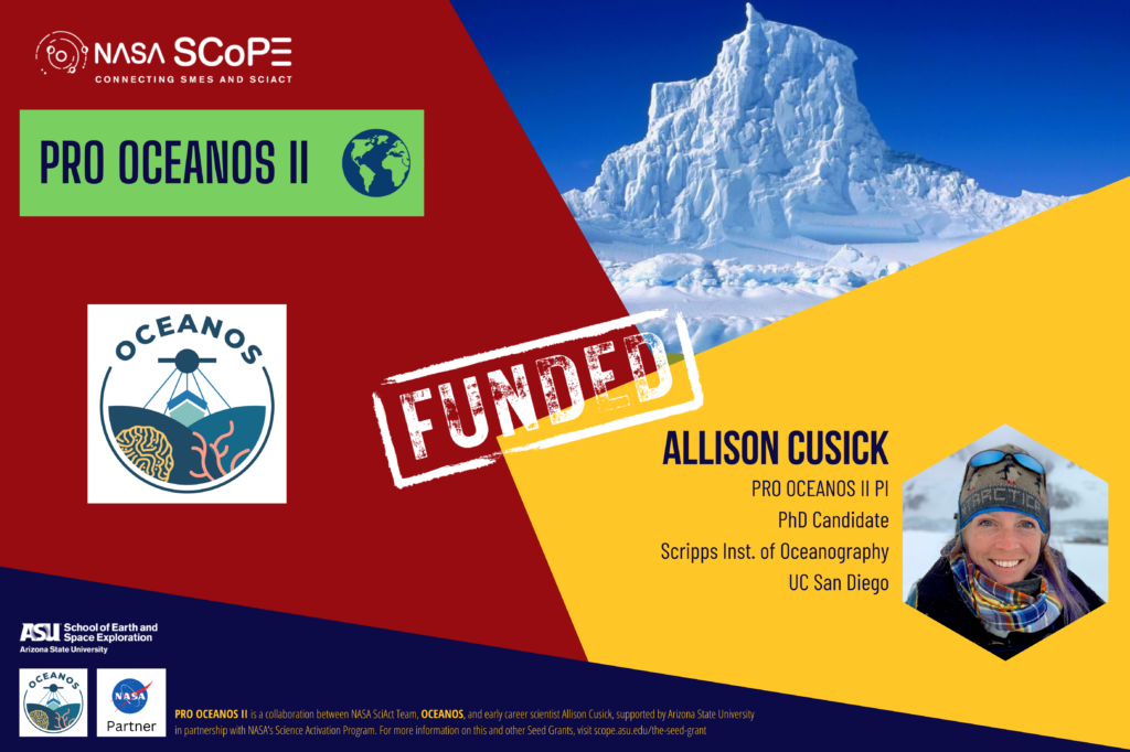 Graphic includes bio photo, project logos, project name, and Allison's bio info.